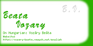 beata vozary business card